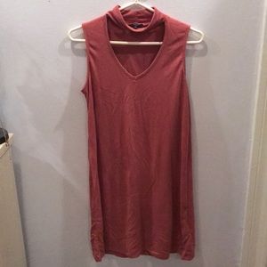 Light rust colored dress with mock turtleneck